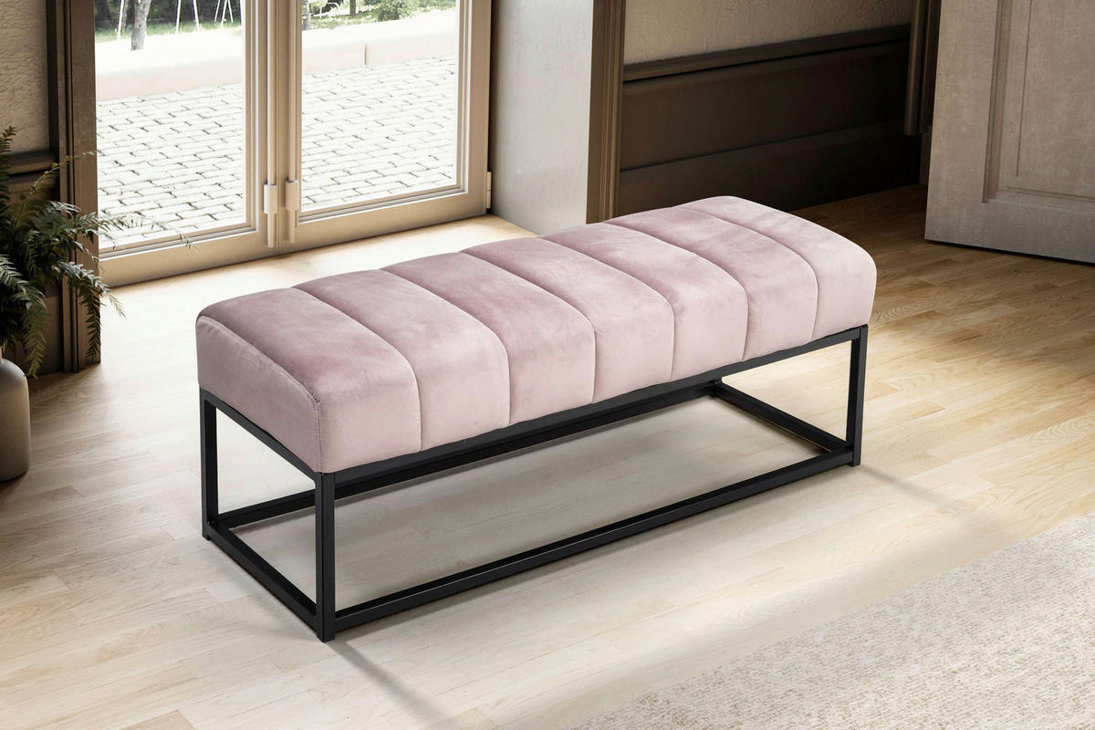 Sitzbank rosa Polyester B/H/T: ca. 108x40x40 cm Sitzbank - rosa (108,00/40,00/40,00cm) - Wohnling