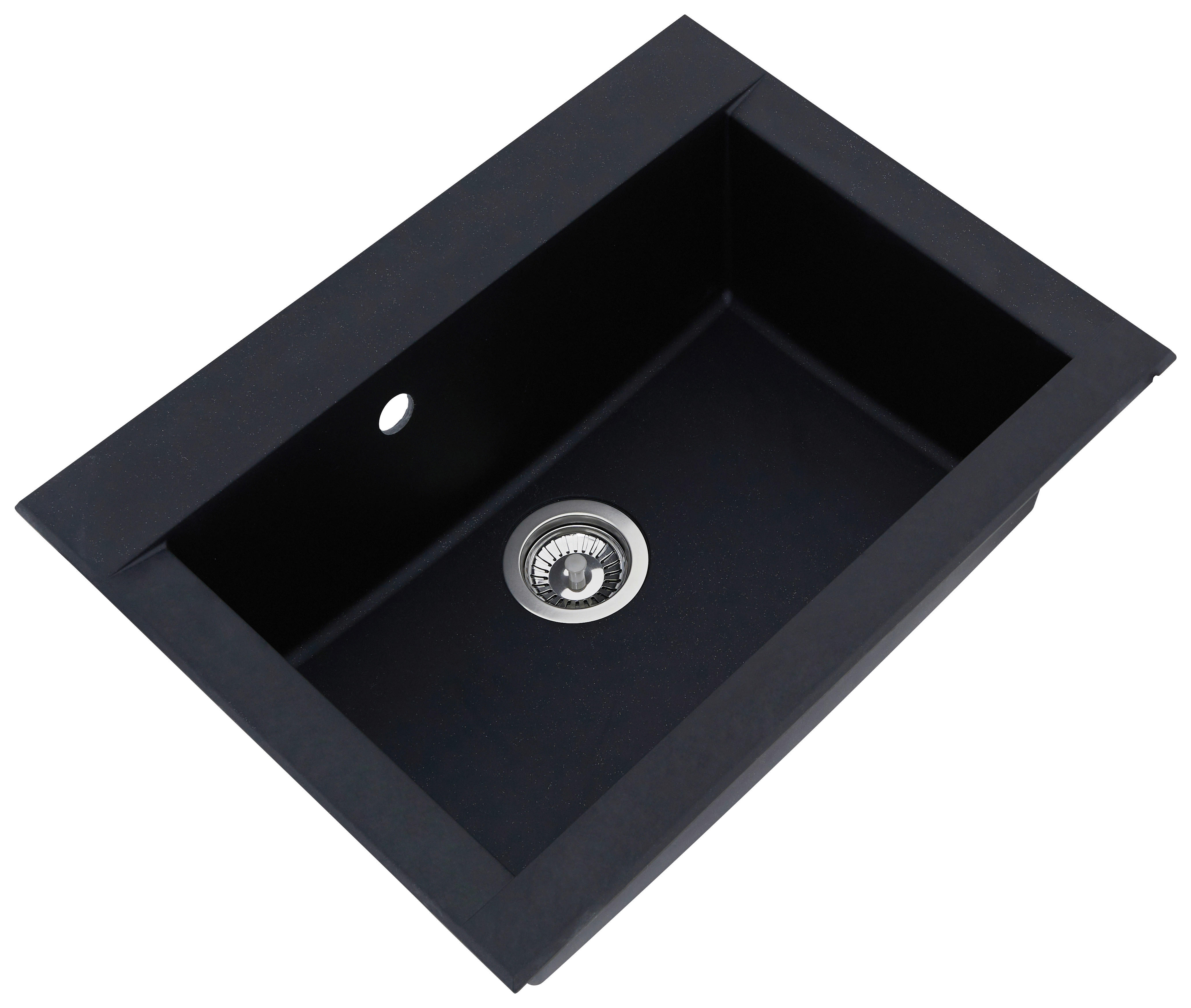 Respekta Einbauspüle Ohio 66 x 50 S schwarz Mineralite B/H/T: ca. 66x21x50 cm Ohio 66 x 50 S - schwarz (66,00/21,00/50,00cm) - Respekta