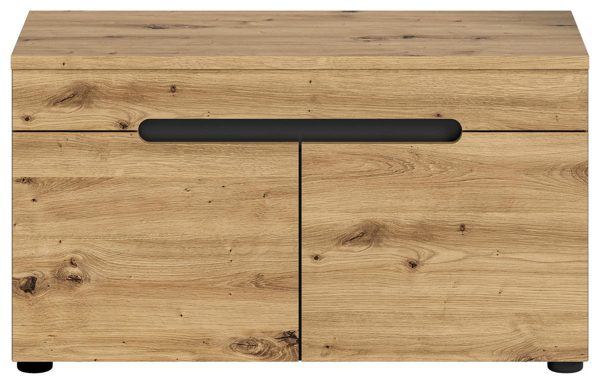 Sitzbank CANU edles Basaltgrau Nachbildung Eiche Artisan Nachbildung B/H/T: ca. 80x45x37 cm CANU - Eiche/edles Basaltgrau (80,00/45,00/37,00cm) - xonox.home