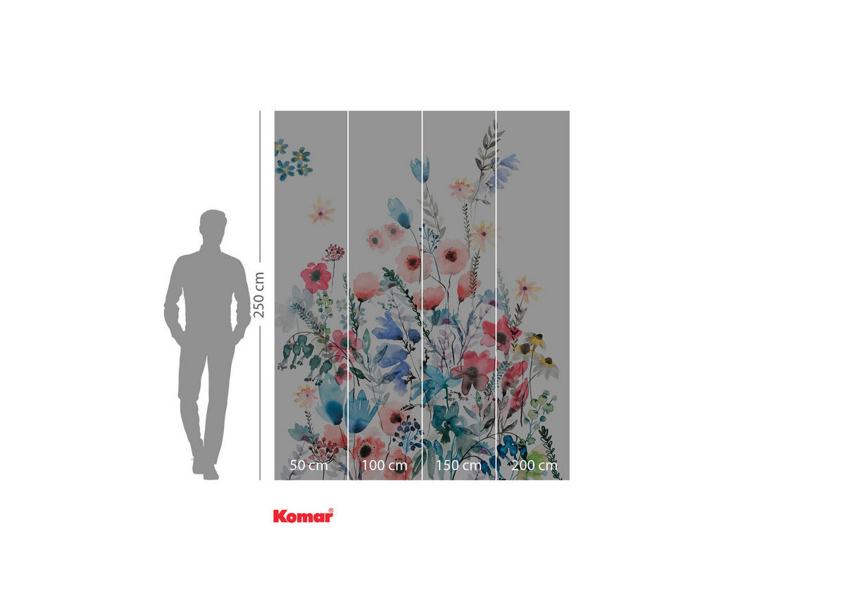 Komar Fototapete Aquitaine Blumen B/L: ca. 200x250 cm Aquitaine - (200,00/250,00cm) - Komar