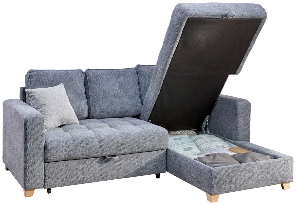 Funktionsecke Split grau Microfaser B/H/T: ca. 224x91x168 cm Split - Eiche/grau (224,00/91,00/168,00cm)