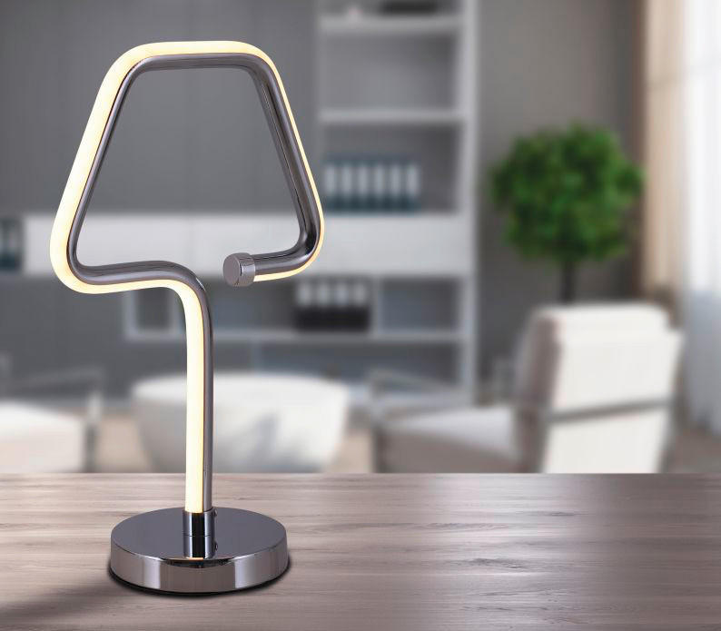 Näve Leuchten LED Tischleuchte NV3151842 Chrom Aluminium B/H/T: ca. 18x30x10 cm null 100 Brennstellen Loop Line - Chrom (18,00/30,00/10,00cm) - Näve Leuchten