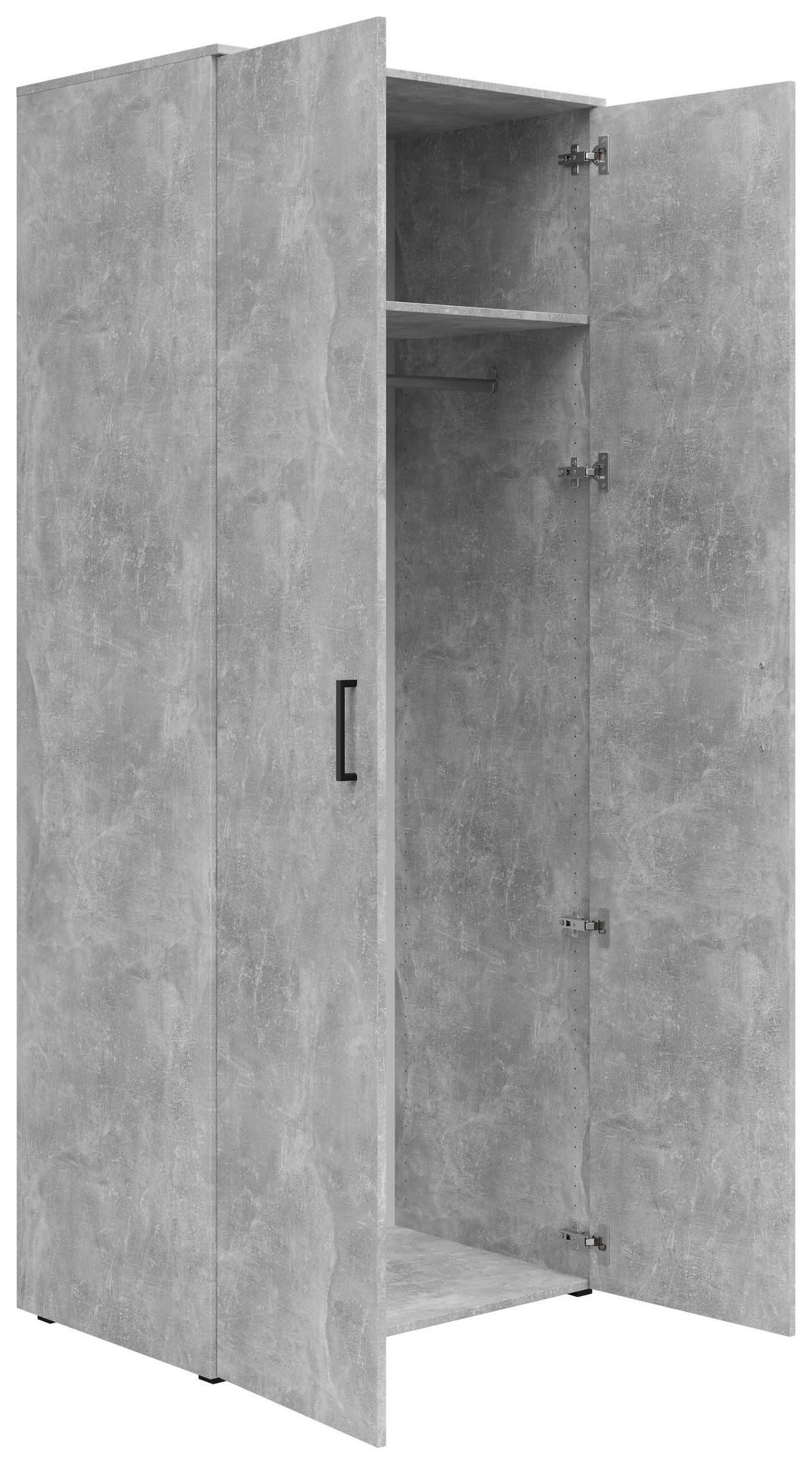 Schrank Multi-Stauraum Typ 39 Beton Optik B/H/T: ca. 80x195x52 cm Multi-Stauraum Typ 39 - Beton (80,00/195,00/52,00cm)