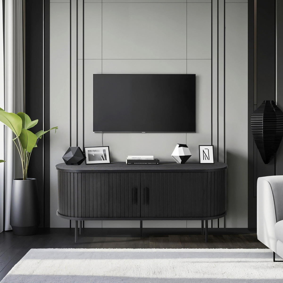 Lowboard SELVA schwarz B/H/T: ca. 120x54x60 cm SELVA - schwarz (120,00/54,00/60,00cm) - WIPMEB