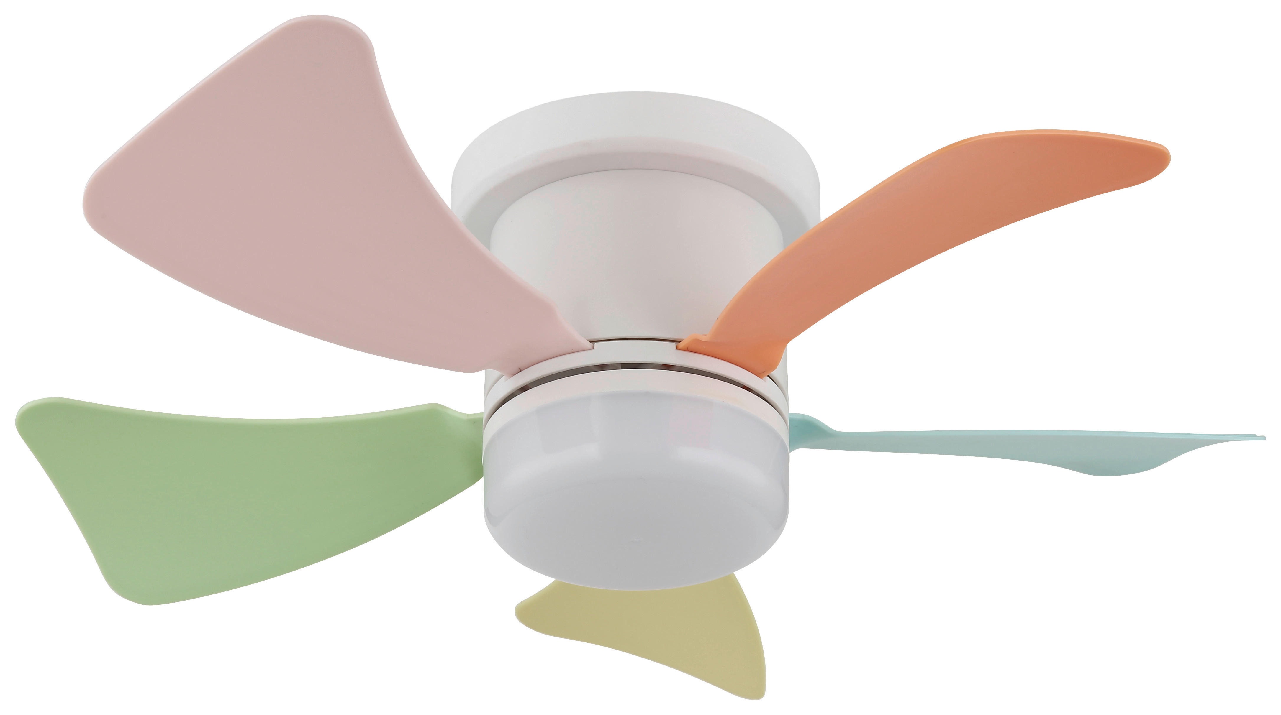 GLOBO Deckenventilator bunt weiß Opal H/D: ca. 13x40,6 cm max. 10 W Hines - weiß/bunt (40,60/13,00cm) - GLOBO