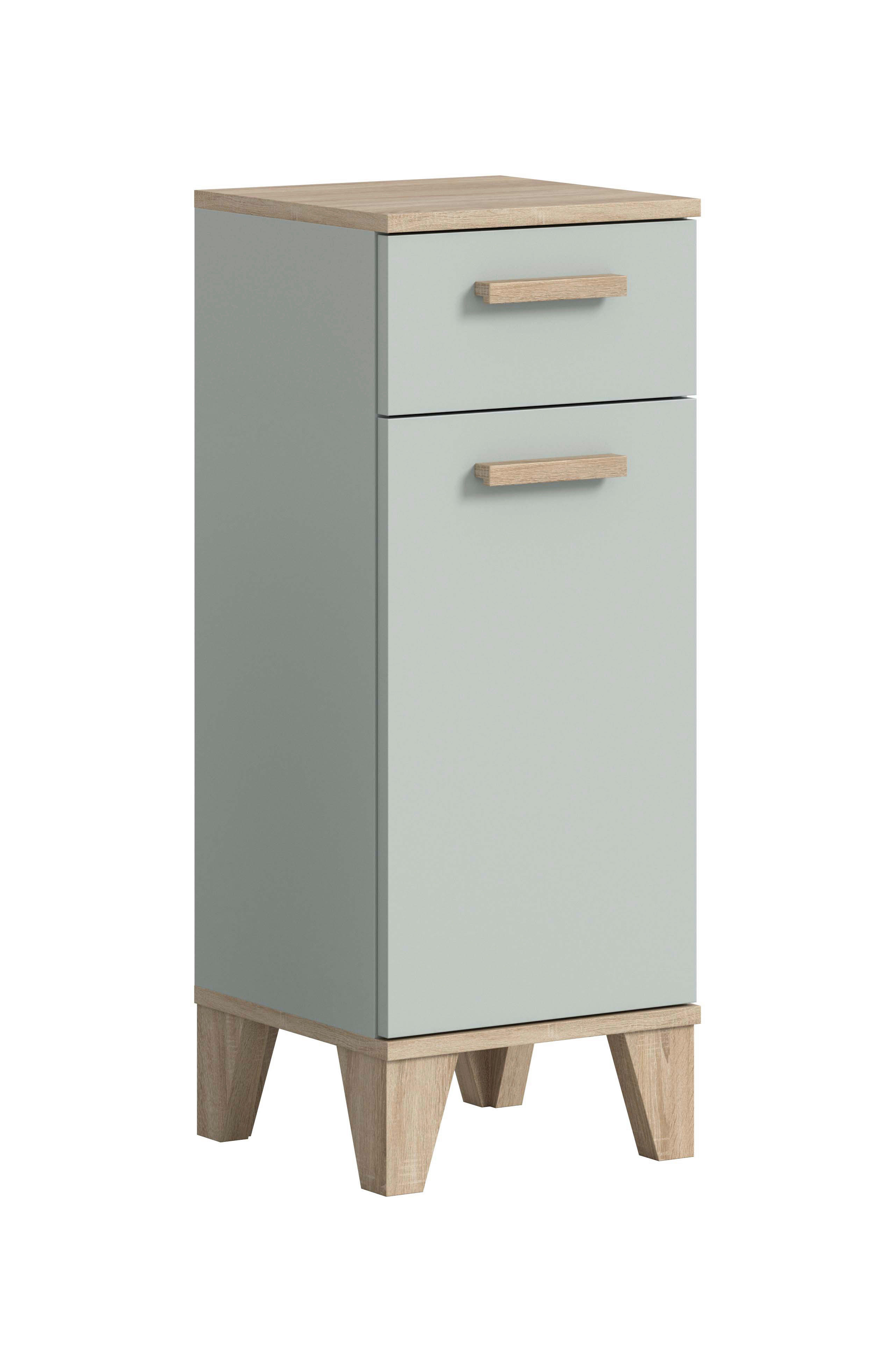 Badkommode STAR hellgrün Eiche hell Nachbildung B/H/T: ca. 34x87x31 cm STAR - hellgrün (34,00/87,00/31,00cm) - xonox.home