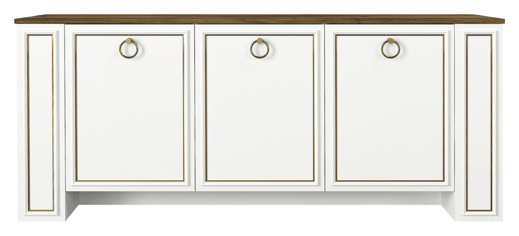 Thumbnail - Sideboard Sansa weiß walnuss Nachbildung B/H/T: ca. 180x76x45 cm