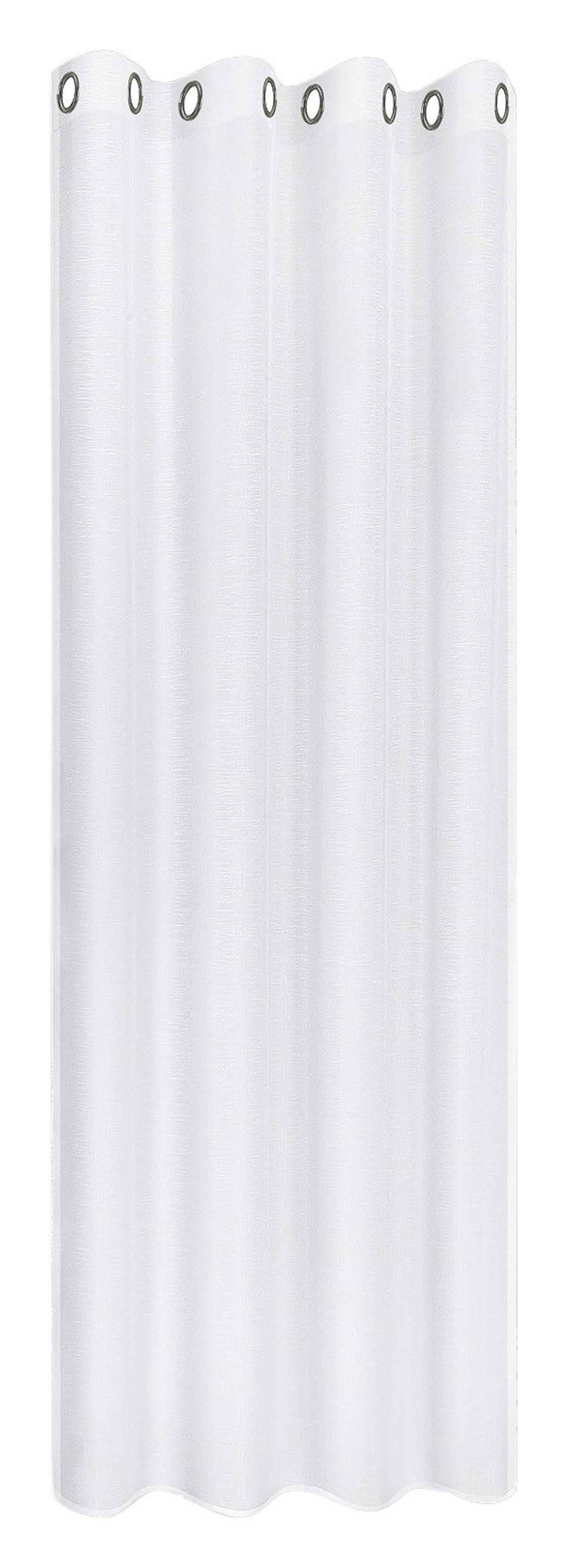 Ösenvorhang weiß B/L: ca. 140x235 cm Ösenvorhang_uni - weiß (140,00/235,00cm) - Happy Home