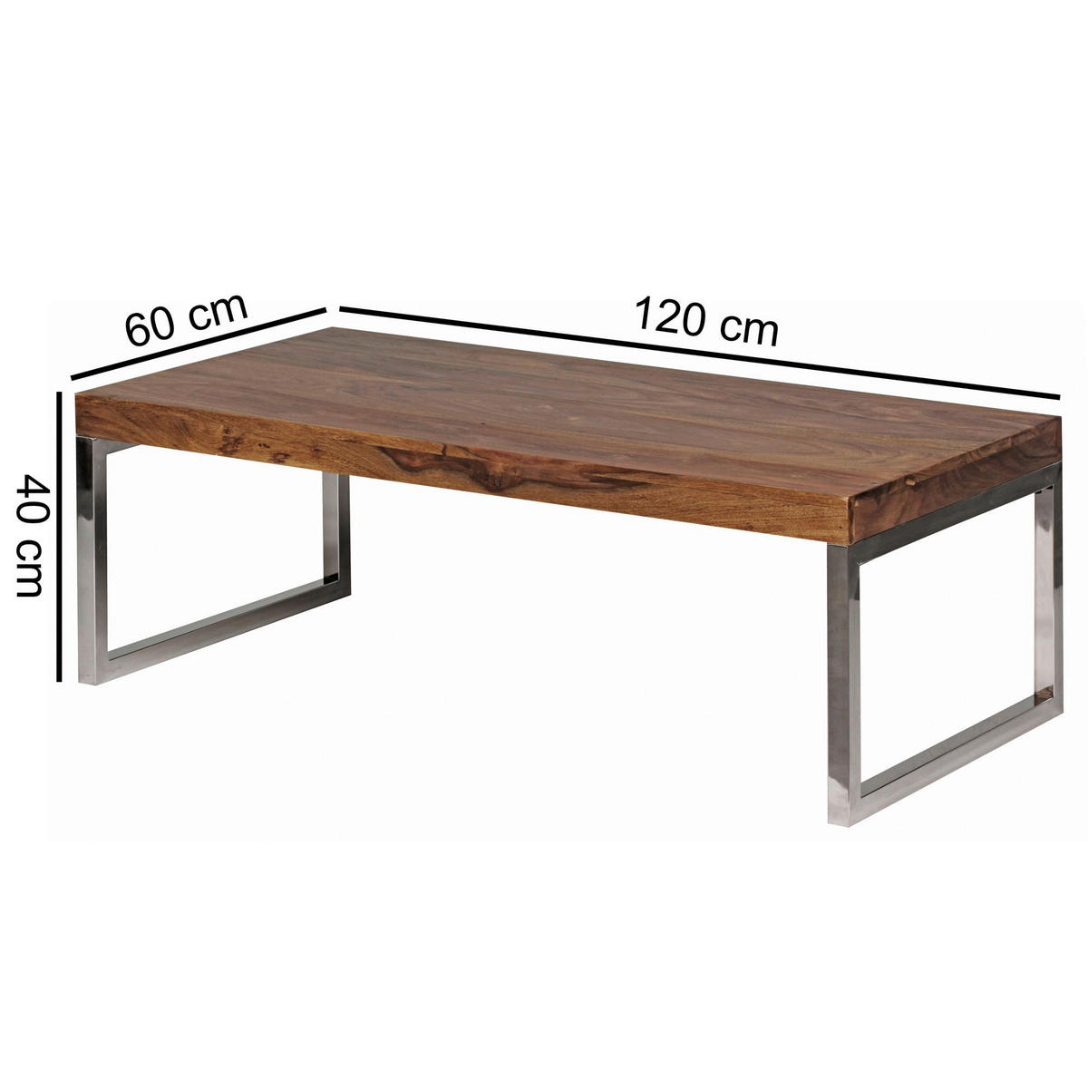 Couchtisch braun B/H/T: ca. 120x40x60 cm Couchtisch - braun (120,00/40,00/60,00cm) - Wohnling