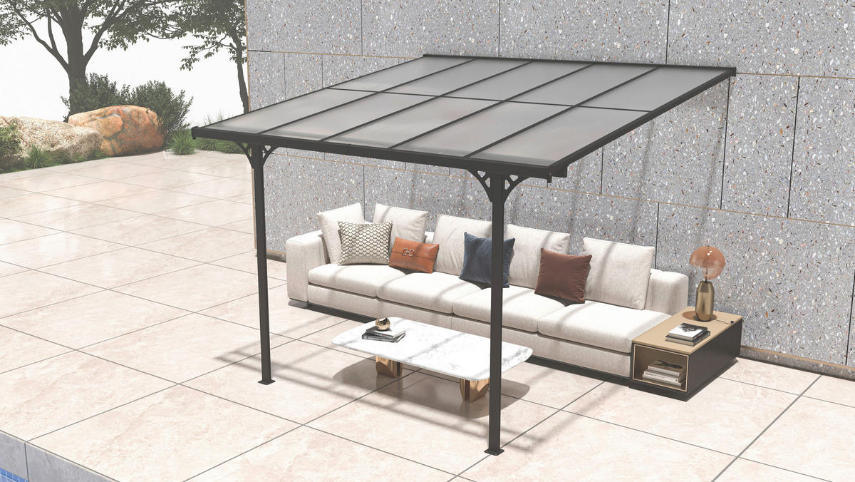 Westmann Terrassenüberdachung Bruce schwarz Aluminium B/H/T: ca. 313x270x300 cm Bruce - schwarz (313,00/270,00/300,00cm) - Westmann