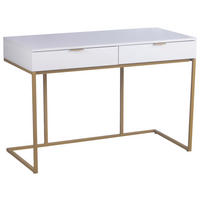 Schreibtisch Poco Line weiß gold Optik B/H/T: ca. 112x76x52 cm Poco Line - gold/weiß (112,00/76,00/52,00cm)
