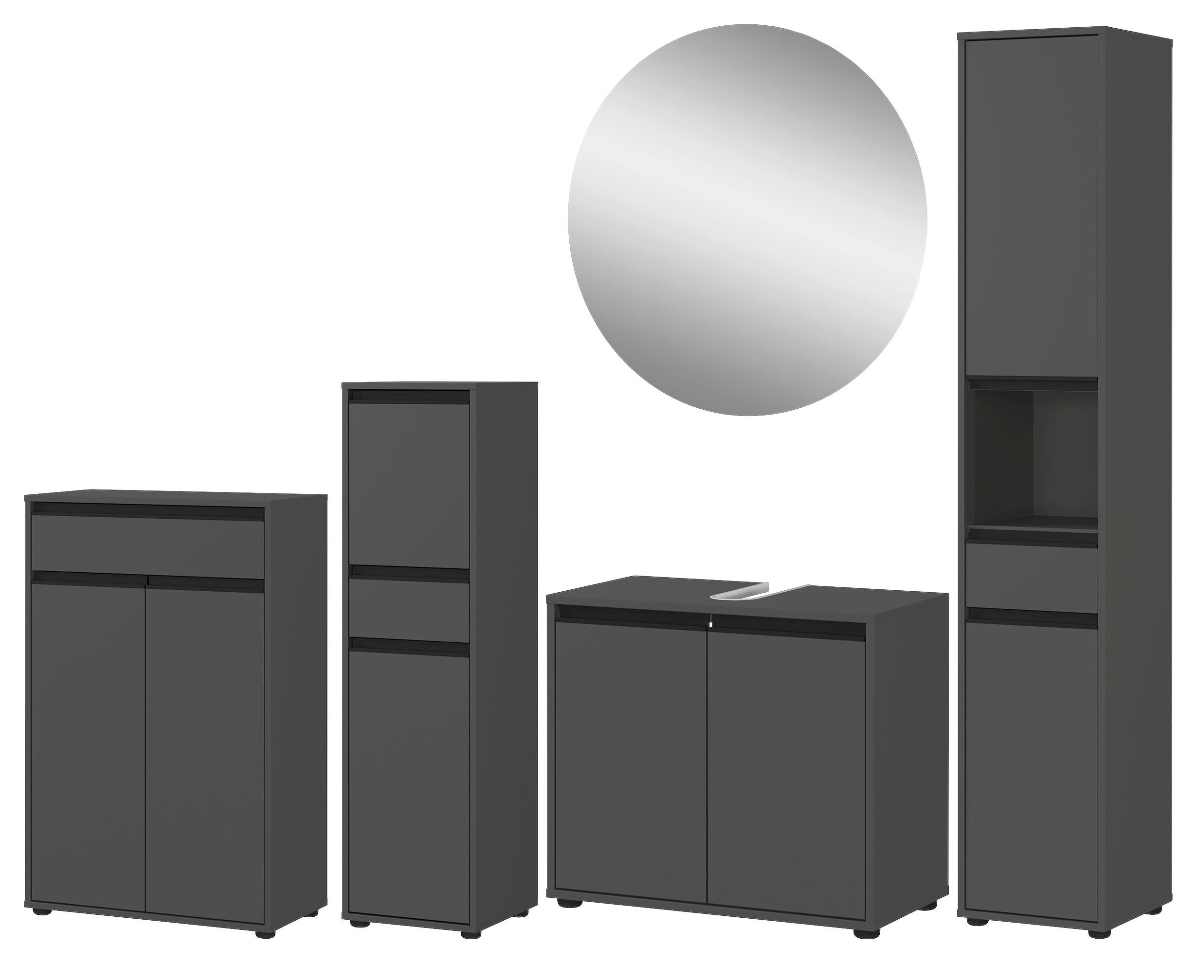Badezimmer-Set 9933-547 Graphit B/H/T: ca. 249x190x34 cm 9933-547 - Graphit (249,00/190,00/34,00cm) - Germania