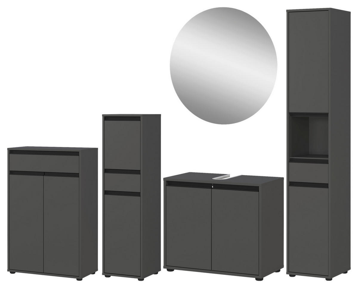 Badezimmer-Set 9933-547 Graphit B/H/T: ca. 249x190x34 cm 9933-547 - Graphit (249,00/190,00/34,00cm) - Germania