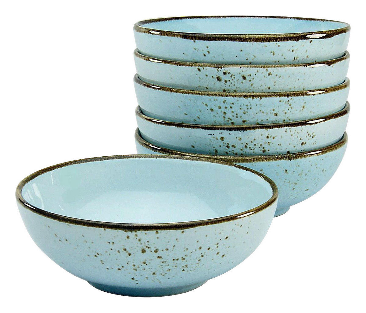 CreaTable Schalen-Set NATURE COLLECTION hellblau Steinzeug D: ca. 16,5 cm NATURE COLLECTION - hellblau (16,50cm) - CreaTable