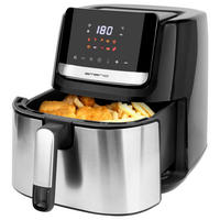 Emerio Heißluftfritteuse AF-130289.5 schwarz Edelstahl B/H/T: ca. 30x39x35 cm ca. 6,5 l Heißluftfritteuse_Aruba - schwarz/Edelstahl (30,00/39,00/35,00cm) - Emerio