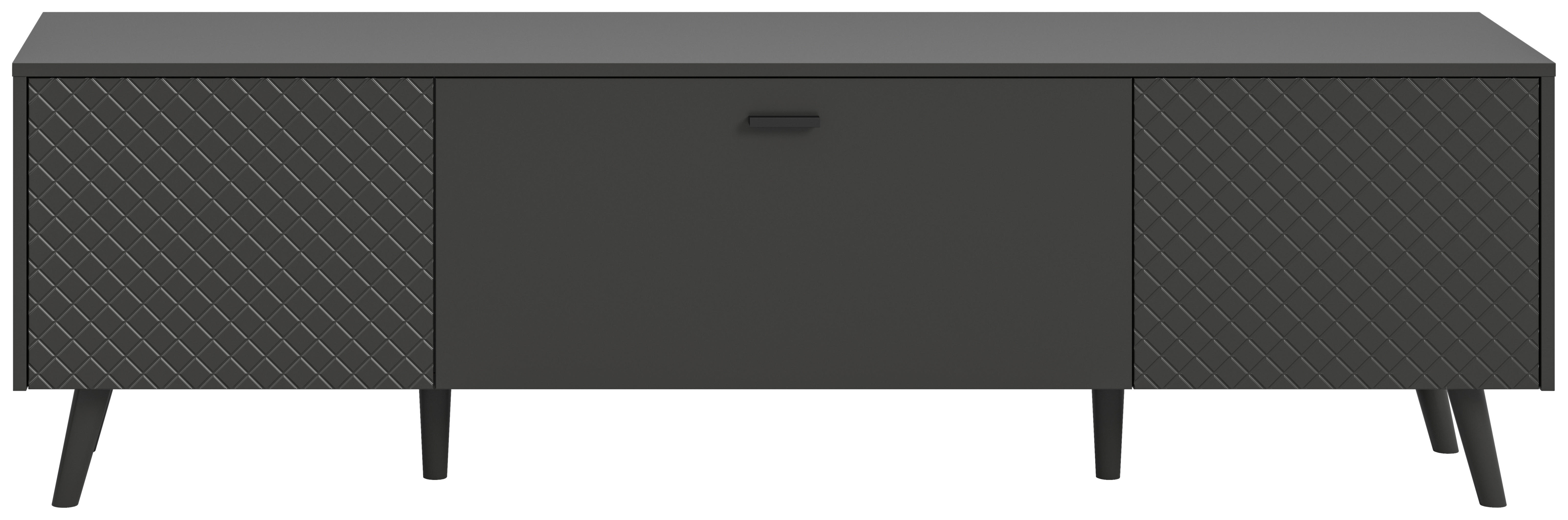 Lowboard LINEA grau schwarz B/H/T: ca. 185x55x40 cm LINEA - schwarz/grau (185,00/55,00/40,00cm) - xonox.home