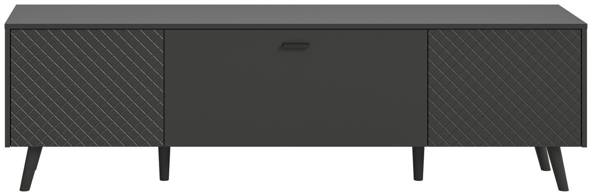 Lowboard LINEA grau schwarz B/H/T: ca. 185x55x40 cm LINEA - schwarz/grau (185,00/55,00/40,00cm) - xonox.home