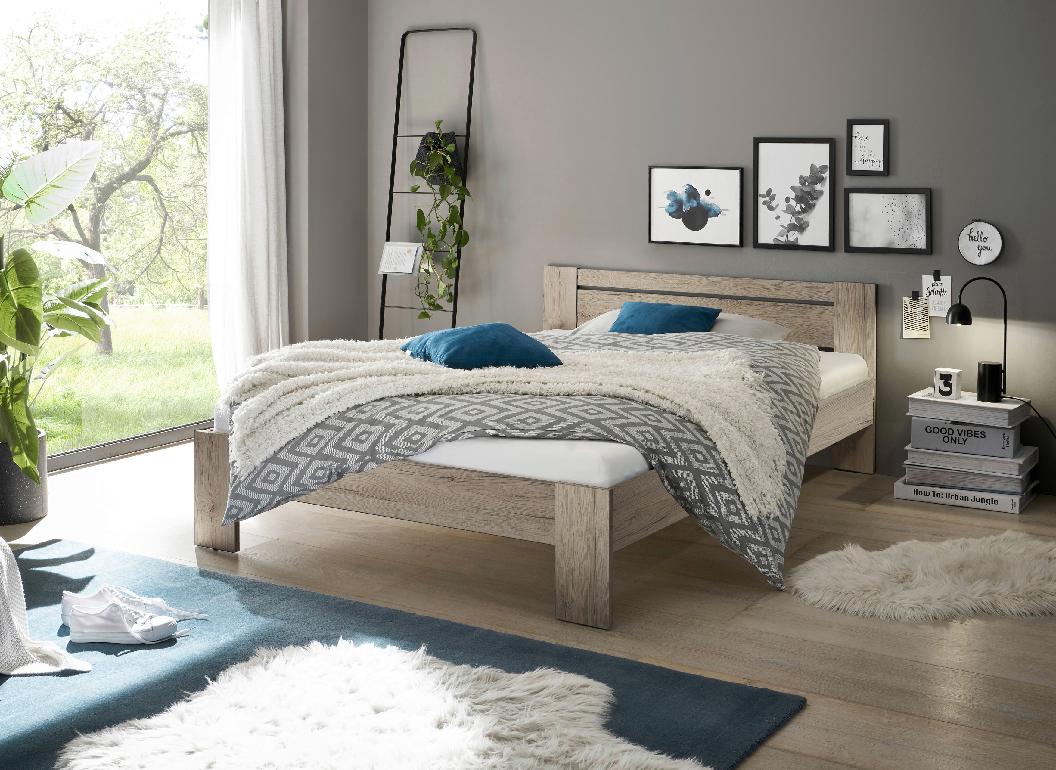 Futonbett Cannes Eiche San-Remo Nachbildung Liegefläche B/L: ca. 140x200 cm Cannes - Eiche (145,00/71,00/204,00cm)