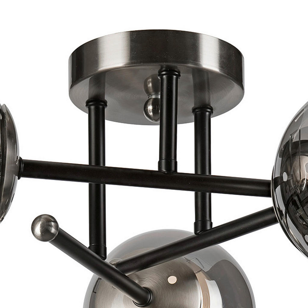 Thumbnail - Lamkur Anbauleuchte Chrom schwarz Glas Stahl B/H/L: ca. 39x19x39 cm E14 3 Brennstellen