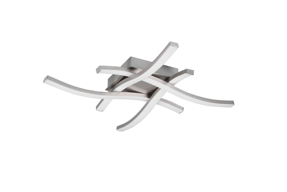 Reality Deckenleuchte R62474407 Route nickel matt weiß Metall Kunststoff B/H/T: ca. 46x7x46 cm Route - weiß/nickel matt (46,00/7,00/46,00cm) - Reality