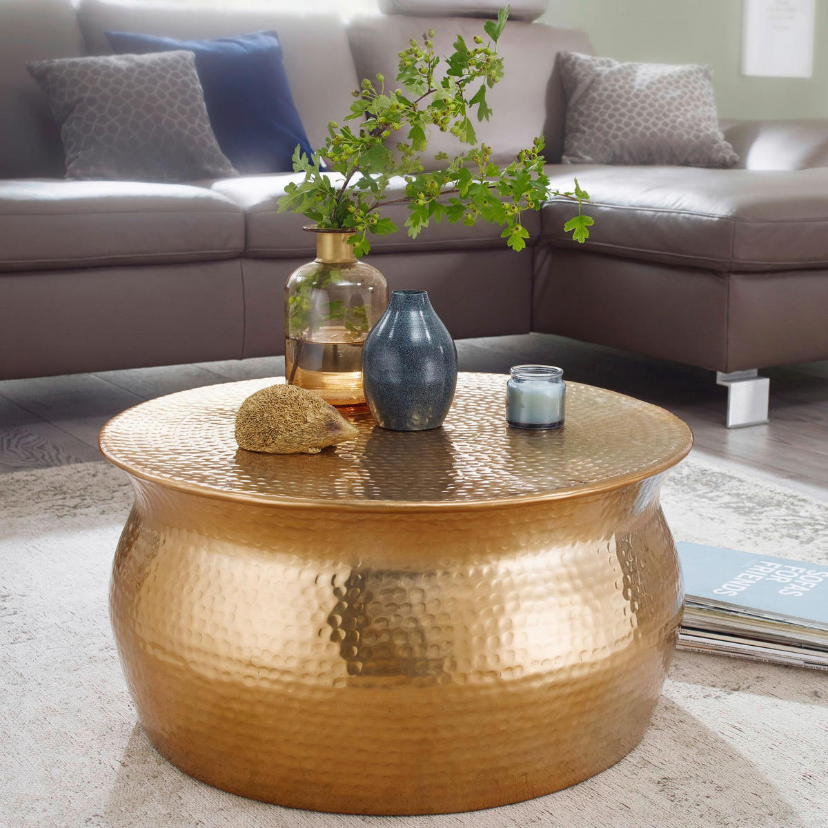 Couchtisch gold B/H/T: ca. 60x30x60 cm Couchtisch - gold (60,00/30,00/60,00cm) - Wohnling