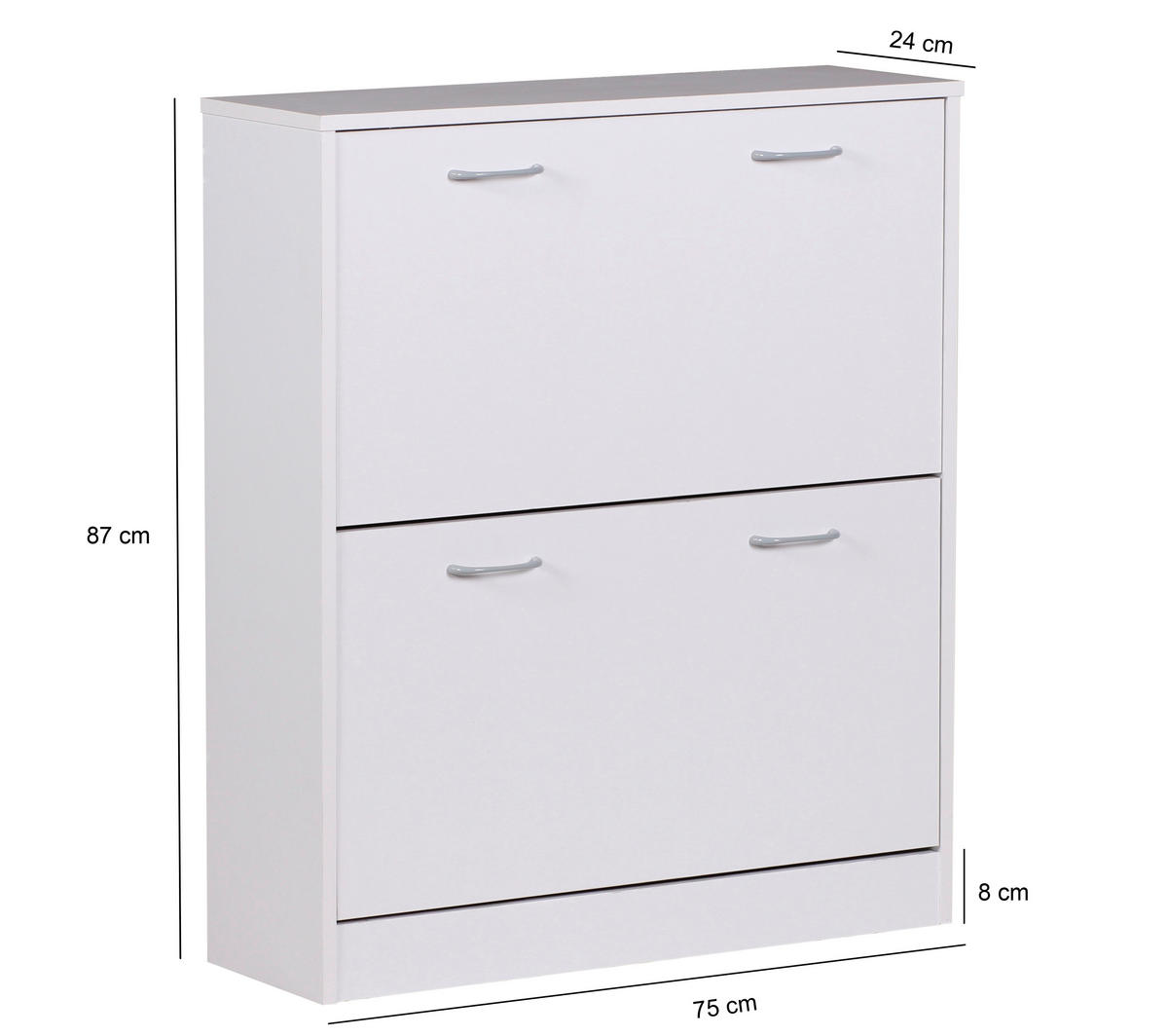 Schuhschrank weiß grau B/H/T: ca. 75x87x24 cm Schuhschrank - weiß/grau (75,00/87,00/24,00cm) - Wohnling