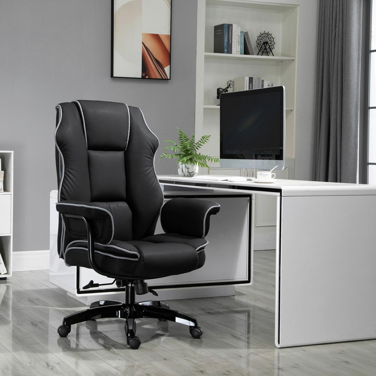 Drehstuhl 921-349 schwarz 921-349 - schwarz (76,00/118,00/80,00cm) - Vinsetto