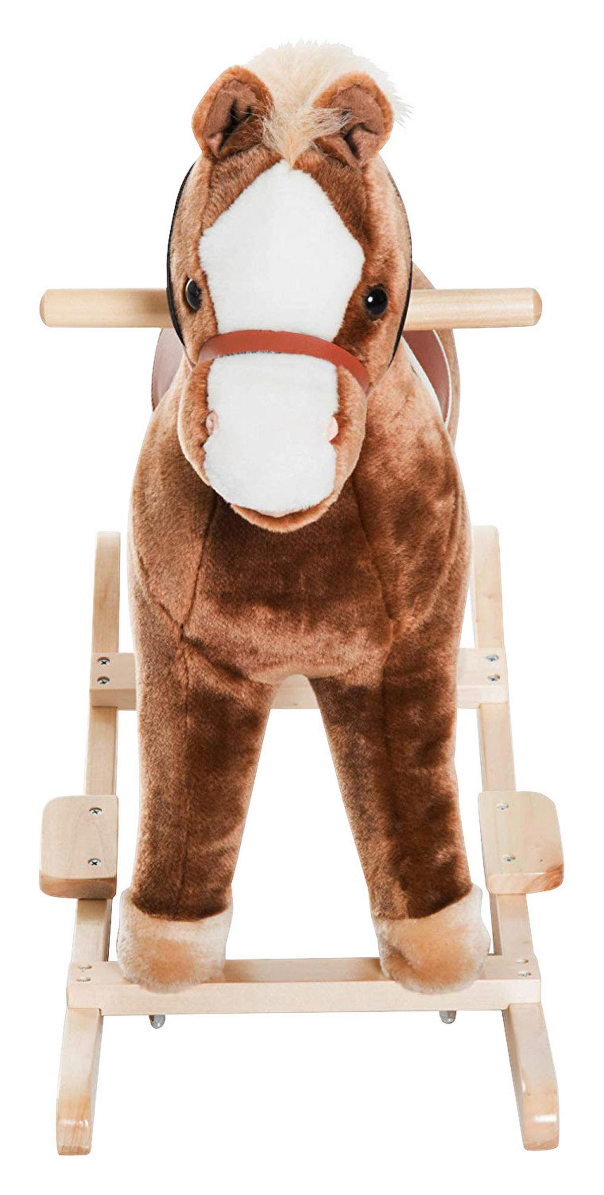 HOMCOM Kinder-Schaukelpferd B/H/L: ca. 33x62x74 cm Plüsch-Schaukelpferd_für_Kinder - braun (74,00/33,00/62,00cm) - HOMCOM