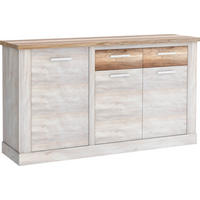 Sideboard  weiß Pinie Nachbildung Eiche Antik Nachbildung B/H/T: ca. 172x90x41 cm Duro_Sideboard DURK231L-T75 - Eiche/weiß (172,00/90,00/41,00cm)