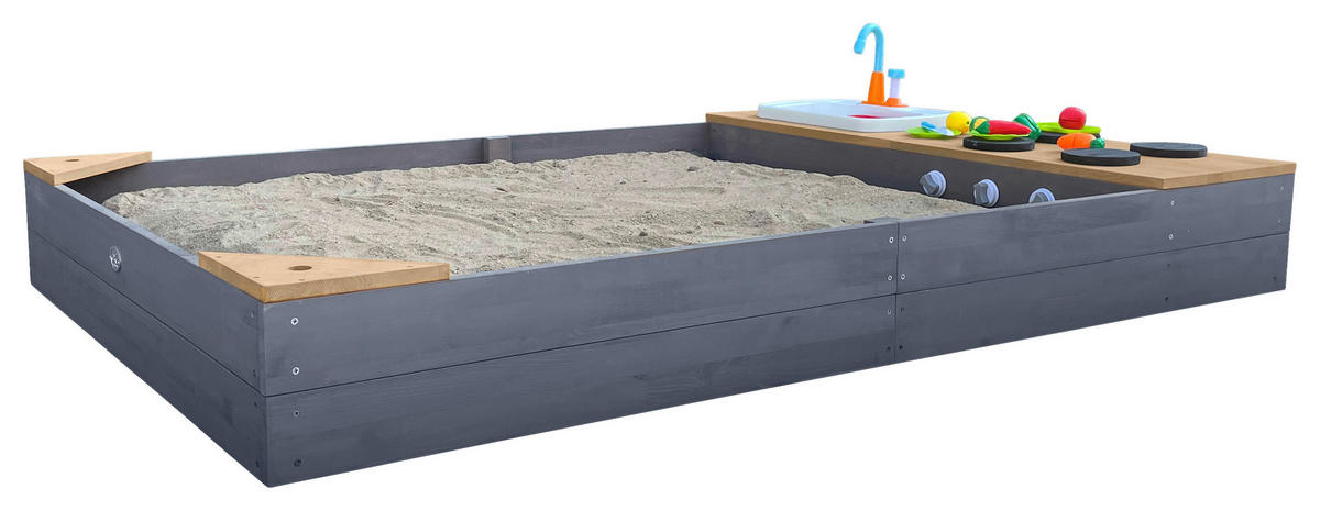 AXI Sandkasten Kelly grau B/H/L: ca. 115x22x180 cm Kelly - braun/grau (180,00/115,00/22,00cm) - AXI
