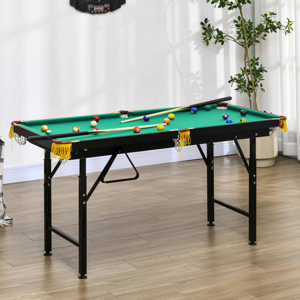 SPORTNOW Billardtisch grün Stahl B/H/L: ca. 63x75x140 cm Billardtisch - grün (140,00/63,00/75,00cm) - SPORTNOW
