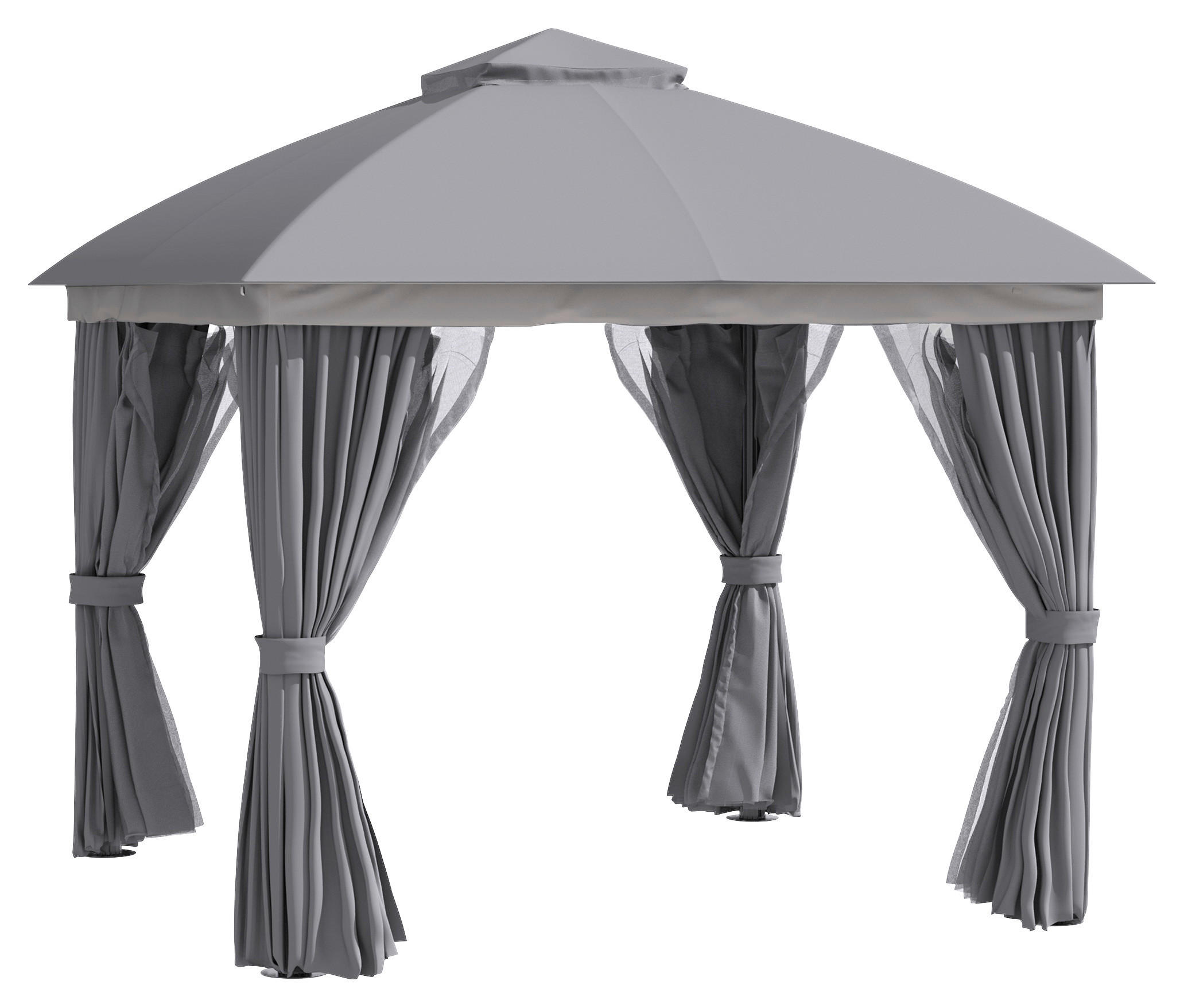 Outsunny Pavillon hellgrau Aluminium B/H/L: ca. 295x285x295 cm günstig online kaufen