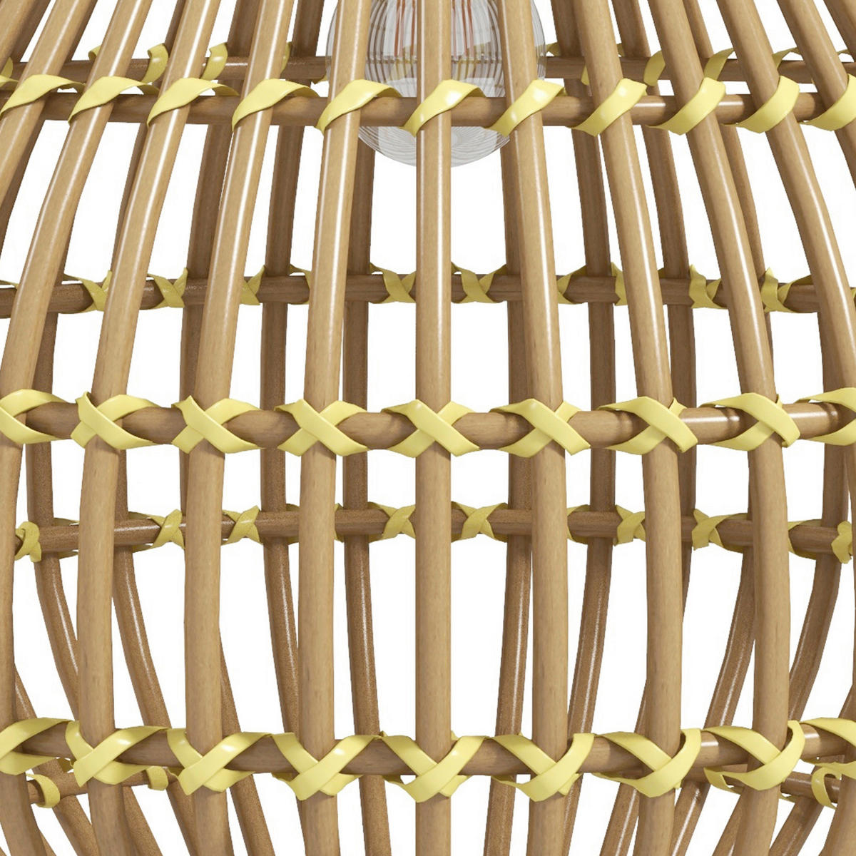 Solarleuchte 867-153V00YL gelb Polyrattan Edelstahl B/H/L: ca. 31x31x32 cm Rattan_Solarleuchte - gelb (32,00/31,00/31,00cm) - Outsunny