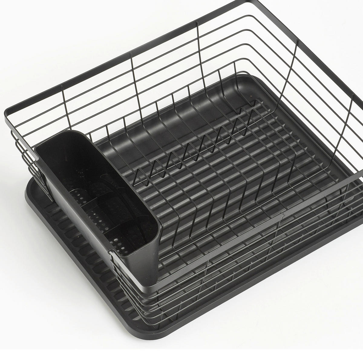 Zeller Geschirrabtropfständer schwarz Metall B/H/L: ca. 30,5x14,5x37 cm Geschirrabtropfständer - schwarz (37,00/30,50/14,50cm) - Zeller
