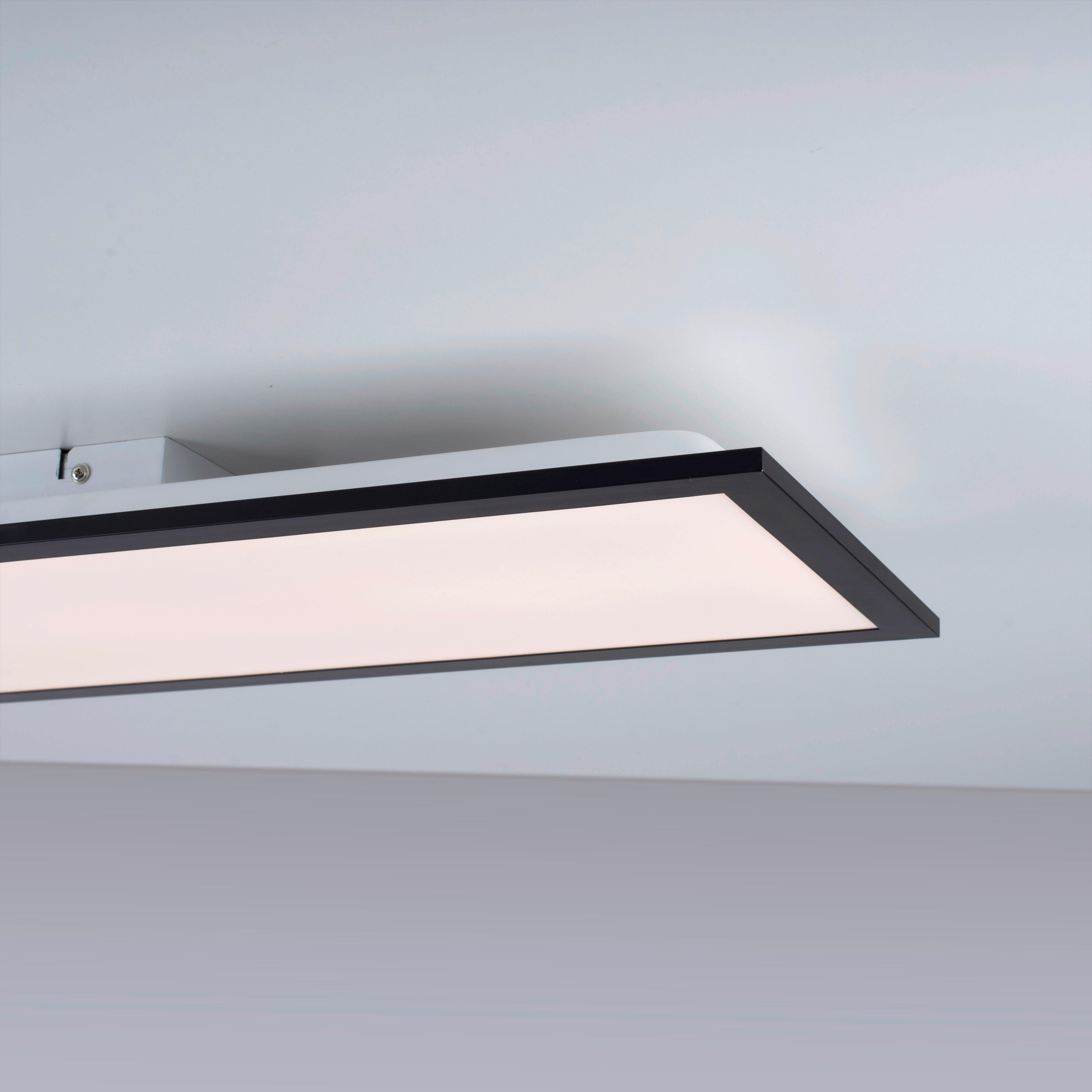 Just Light Deckenleuchte Flat 14741-18 schwarz Opal Aluminium B/H/L: ca. 24,5x6,1x79,5 cm LED-Deckenleuchte_Flat - schwarz/Opal (79,50/24,50/6,10cm) - Just Light