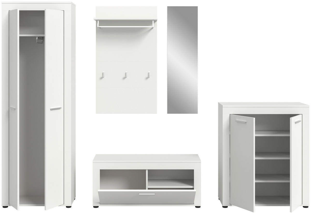 Garderobe JAM weiß B/H/T: ca. 285x191x35 cm JAM - weiß (285,00/191,00/35,00cm) - xonox.home