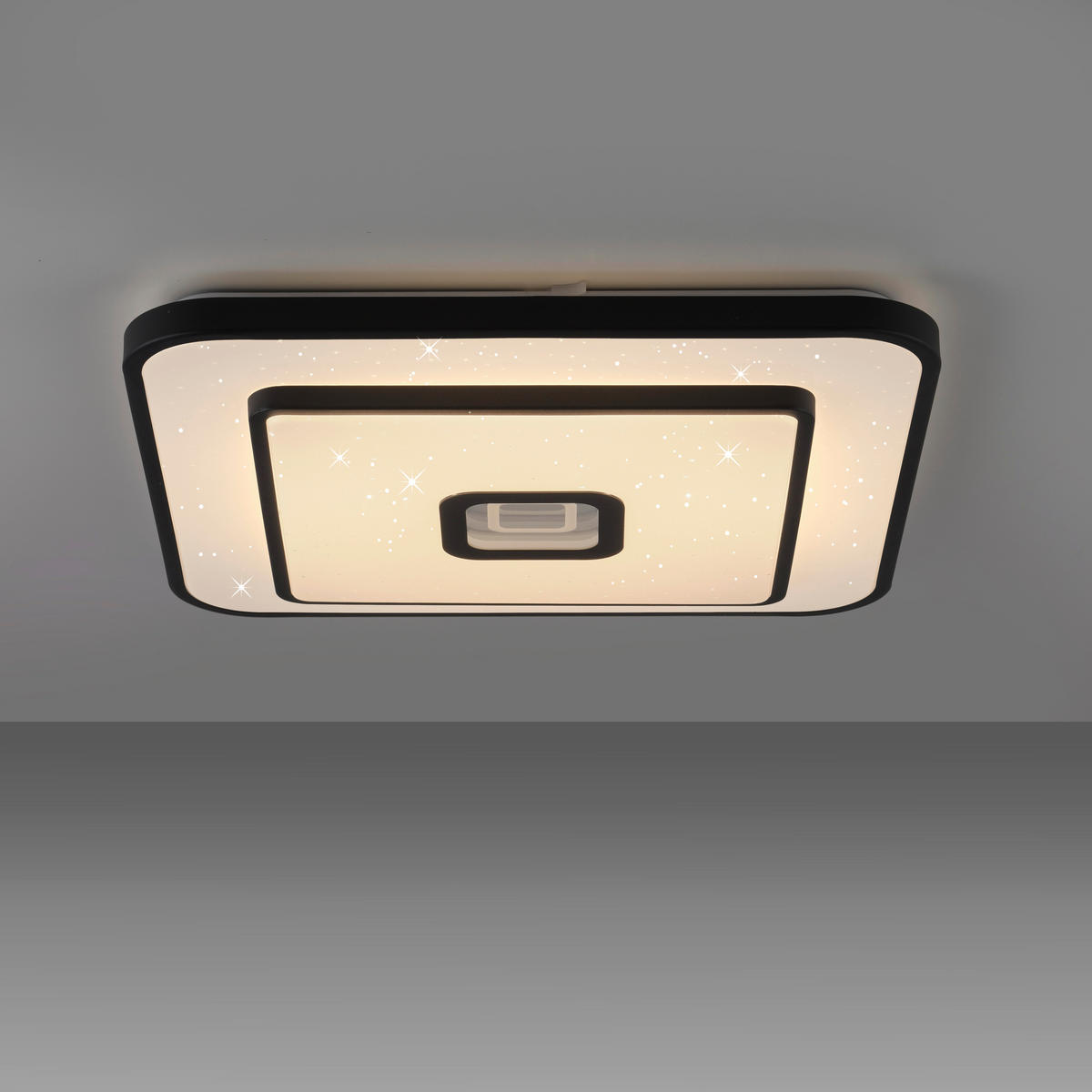 Just Light LED-Deckenleuchte schwarz B/H/L: ca. 48x7,5x48 cm LED-Deckenleuchte_Turanus - schwarz (48,00/48,00/7,50cm) - Just Light
