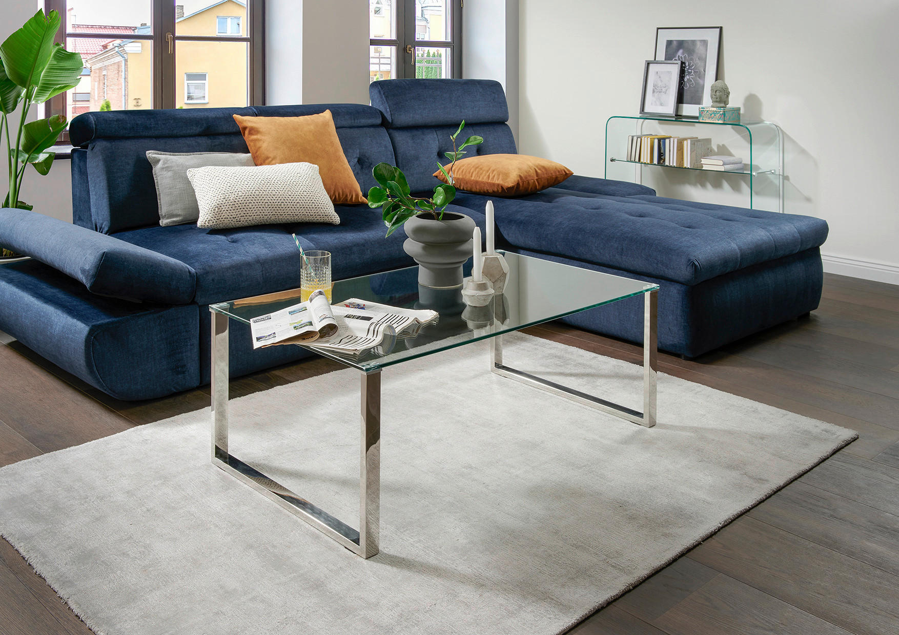 Couchtisch Hollo I glasklar B/H/T: ca. 110x42x65 cm Hollo I - glasklar (110,00/42,00/65,00cm)