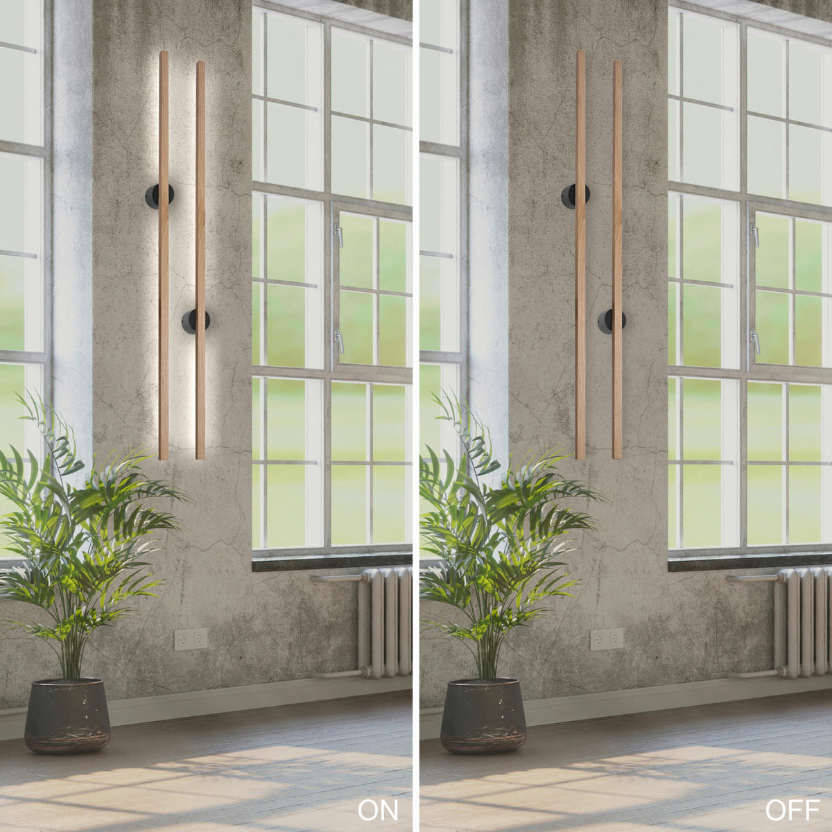 Lamkur LED-Wandleuchte Chrom PVC Stahl B/H/L: ca. 7x120x7 cm Longo - Chrom (7,00/7,00/120,00cm) - Lamkur