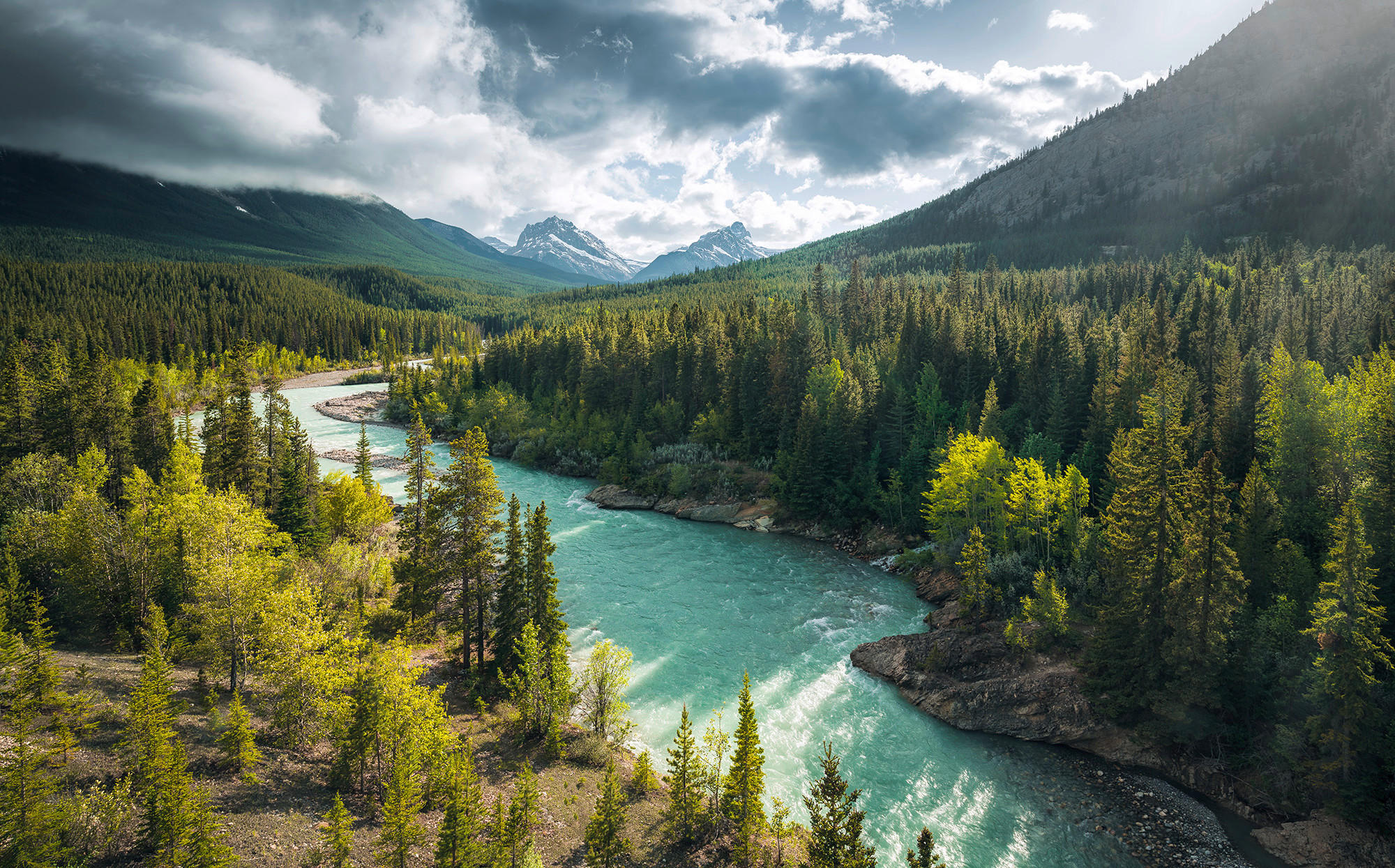 Sanders & Sanders Fototapete Landschaft Grün und Blau 450 x 280 cm 612677 günstig online kaufen