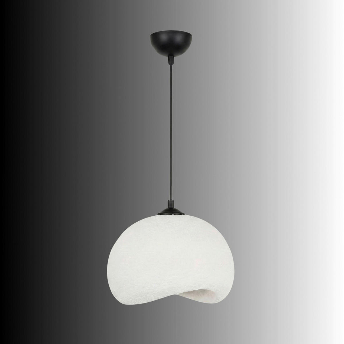 Opviq Pendelleuchte weiß schwarz Polyester-Mischgewebe Metall B/H/L: ca. 29x120x34 cm E27 1 Brennstellen Yontu-15850-B - weiß/schwarz (34,00/29,00/120,00cm) - Opviq