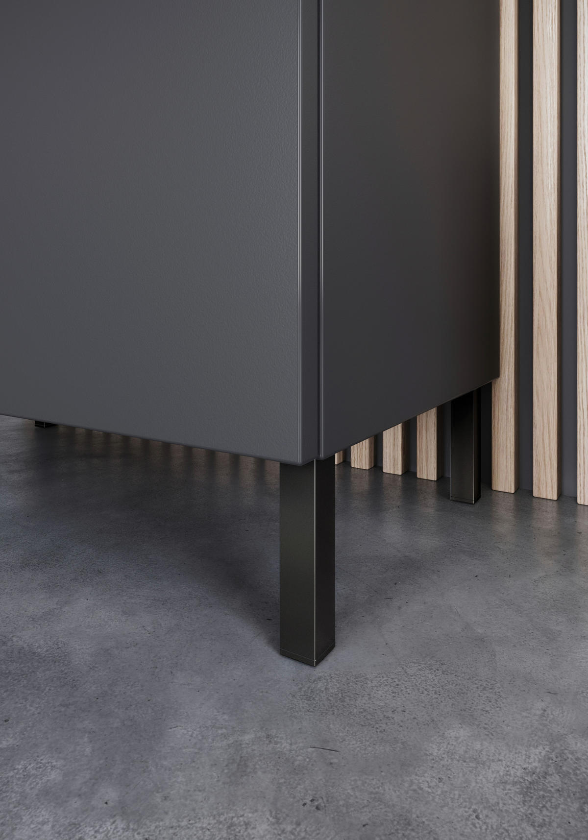 Kommode 1981-547 Graphit Optik B/H/T: ca. 60x97x34 cm 1981-547 - Graphit (60,00/97,00/34,00cm) - Germania