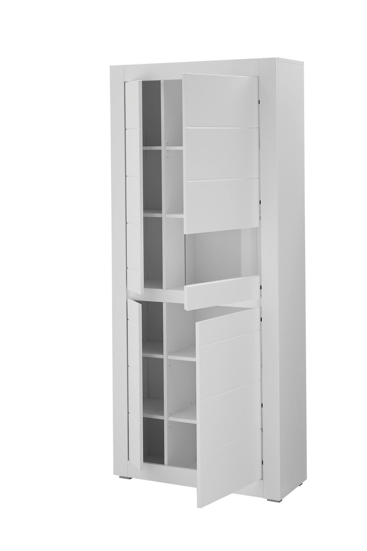Vitrine Chester weiß matt B/H/T: ca. 85x198x35 cm Chester - weiß (85,00/198,00/35,00cm)