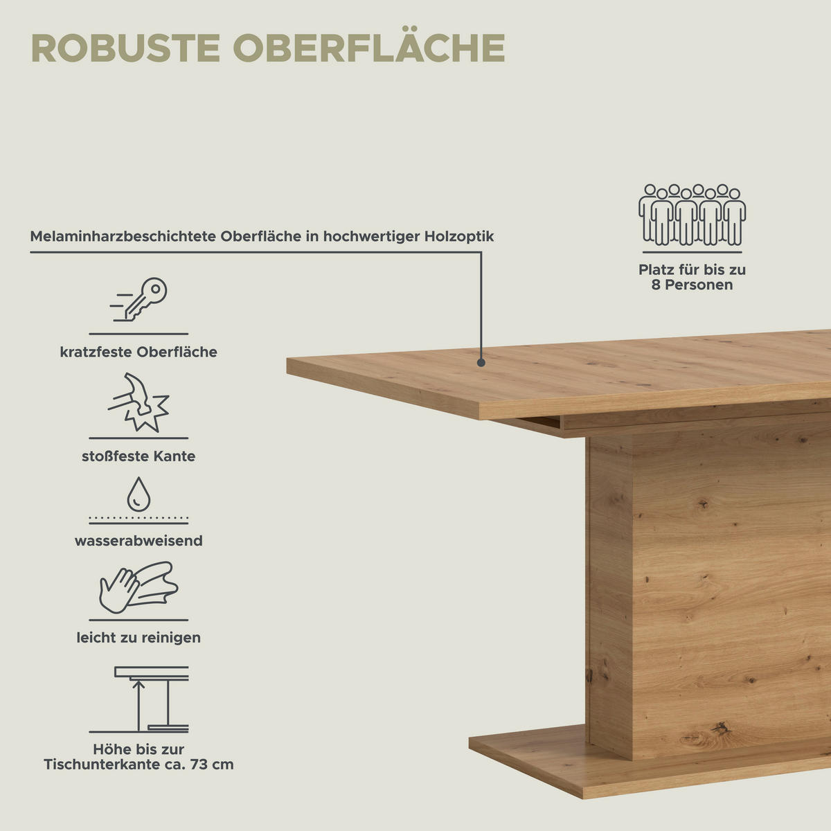 Esstisch MOTION Artisan Oak Nachbildung B/H/T: ca. 150x76x90 cm MOTION - (150,00/76,00/90,00cm) - xonox.home