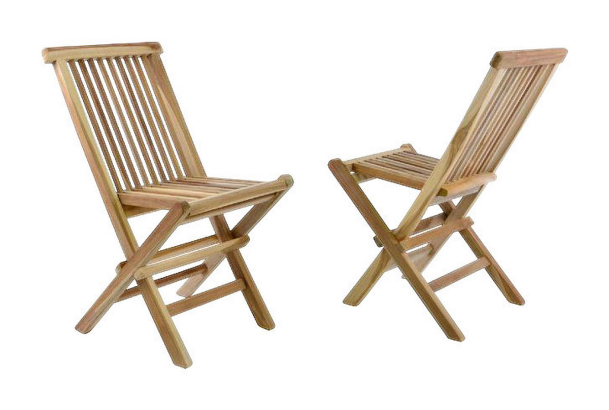 VCM Kinderstuhl 2er Set braun Teakholz B/H/T: ca. 30x60x40 cm 2er Set - braun (30,00/60,00/40,00cm) - VCM