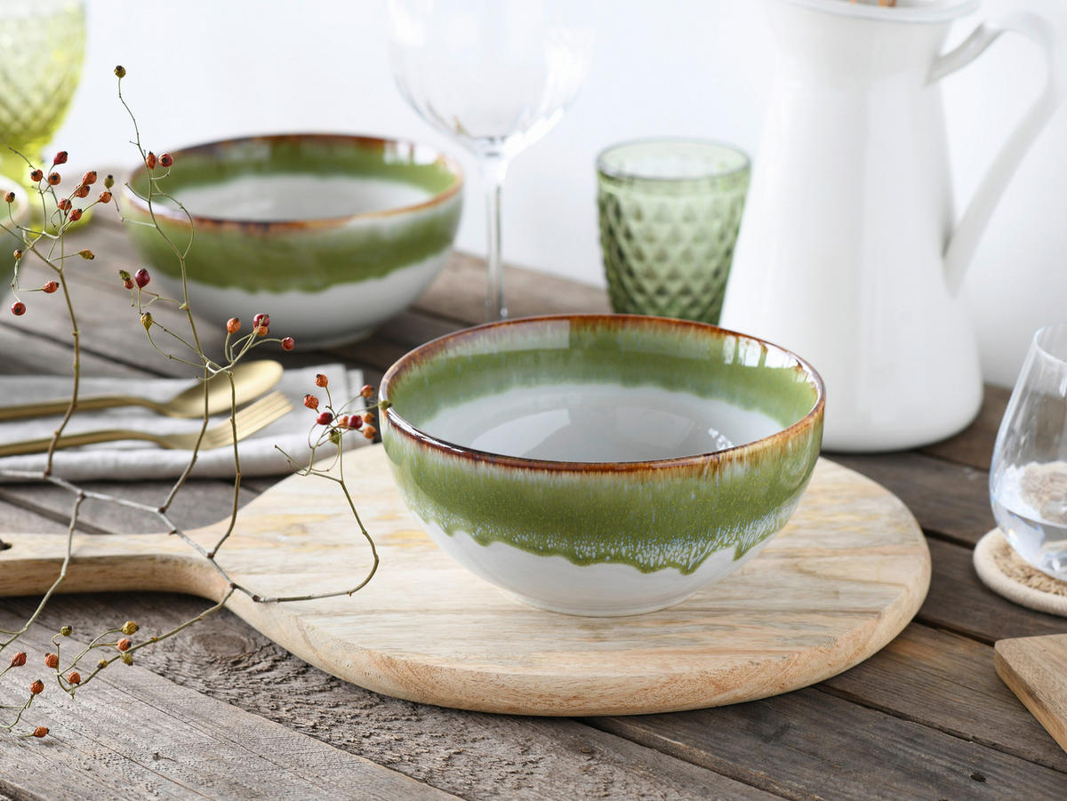 CreaTable Schüssel-Set Cascade grün Steinzeug Cascade - grün - CreaTable