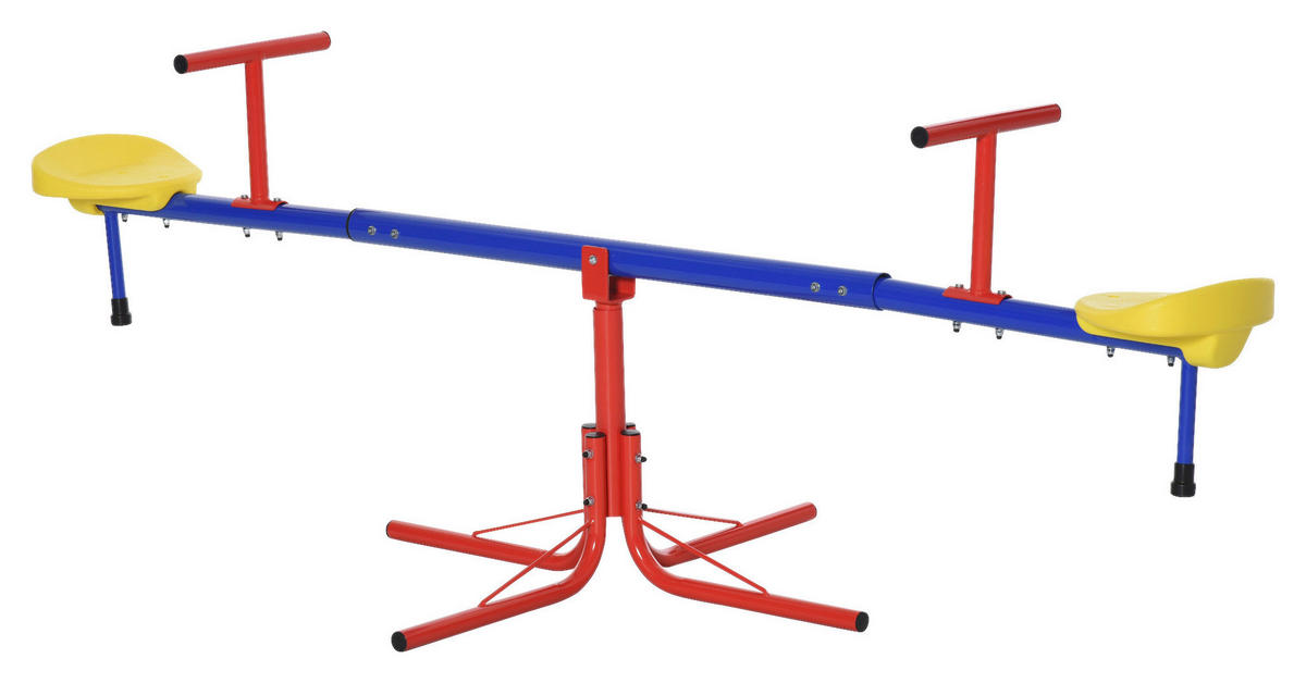 Outsunny Schaukel blau B/H/L: ca. 77x182x63 cm Schaukel - blau/gelb (63,00/77,00/182,00cm) - Outsunny