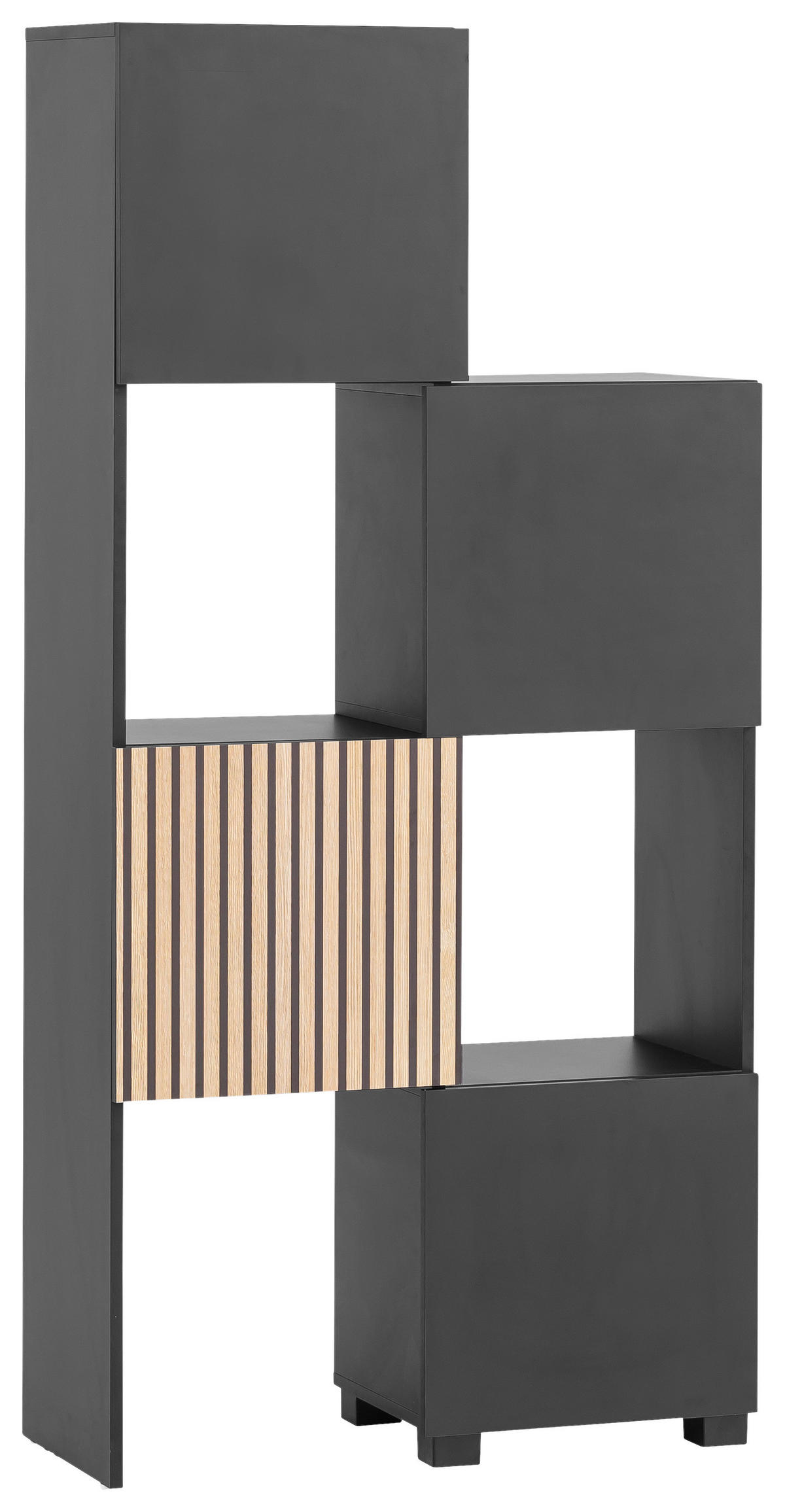 Regal Alexa schwarz matt B/H/T: ca. 76x165,1x33,1 cm Alexa - schwarz (76,00/165,10/33,10cm) - Möbelpartner