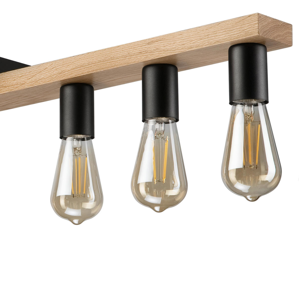 Lamkur Pendelleuchte weiß Holz B/H/L: ca. 20x86x84 cm E27 5 Brennstellen CORTINA - weiß (84,00/20,00/86,00cm) - Lamkur