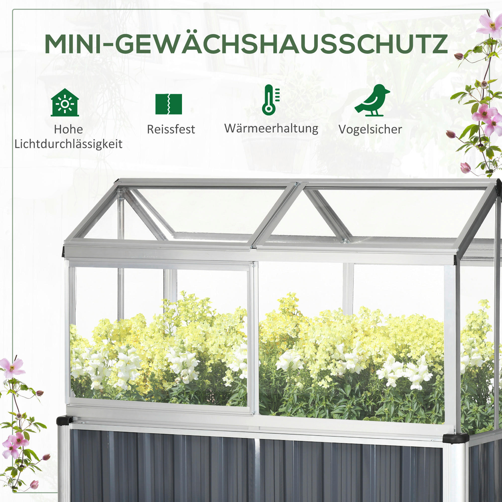 Outsunny Hochbeet Stahl B/H/L: ca. 60x129x114 cm Hochbeet - (114,00/60,00/129,00cm) - Outsunny